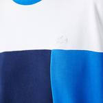 Lacoste Kadın Regular Fit Bisiklet Yaka Renk Bloklu Mavi Sweatshirt