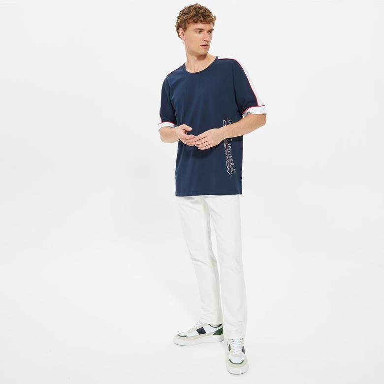 Nautica Erkek Lacivert Oversize Kısa Kollu T-Shirt