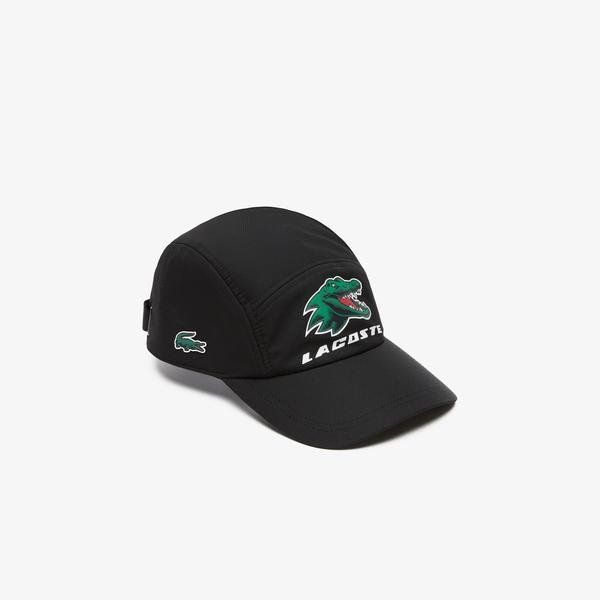 Lacoste SPORT Unisex Baskılı Siyah Şapka