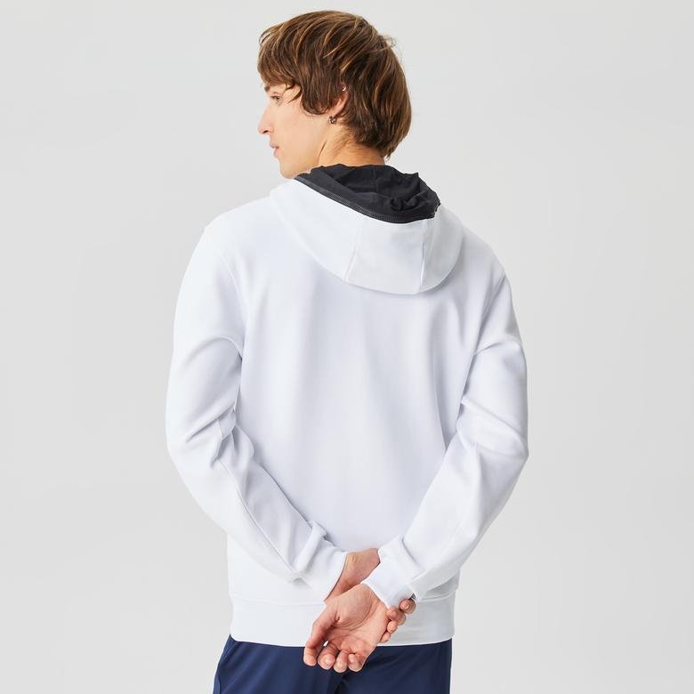 Lacoste Erkek Regular Fit Ayarlanabilir Kapüşonlu Baskılı Beyaz Sweatshirt