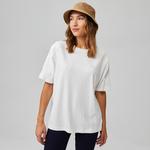 Lacoste Kadın Relaxed Fit Bisiklet Yaka Ekru T-Shirt