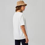 Lacoste Kadın Relaxed Fit Bisiklet Yaka Ekru T-Shirt