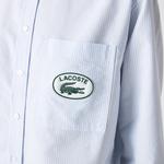Lacoste Kadın Relaxed Fit Çizgili Açık Mavi Gömlek