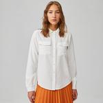Lacoste Kadın Relaxed Fit Beyaz Gömlek