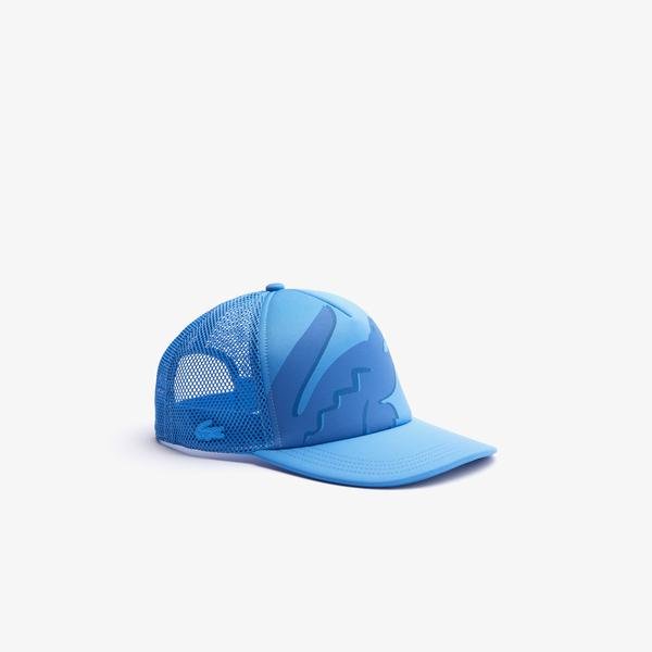 Lacoste Erkek Baskılı Mavi Şapka