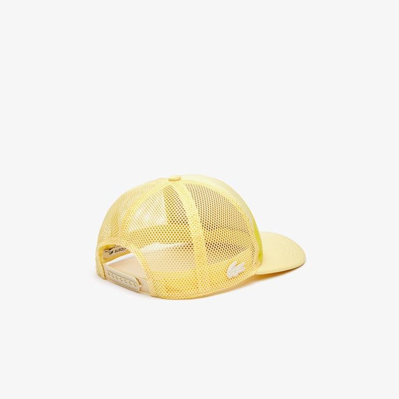 Lacoste Unisex Baskılı Sarı Şapka