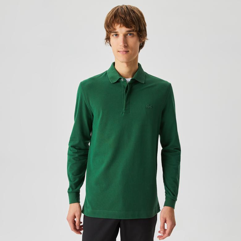 Lacoste Paris Erkek Regular Fit Uzun Kollu Yeşil Polo