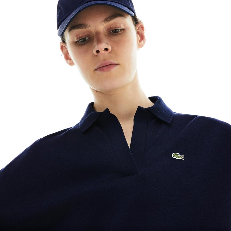 Lacoste Kadın Loose Fit Lacivert Polo