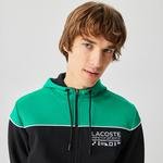 Lacoste Erkek Slim Fit Ayarlanabilir Kapüşonlu Baskılı Renk Bloklu Lacivert Sweatshirt