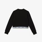 Lacoste Active Kız Çocuk Bisiklet Yaka Baskılı Siyah Sweatshirt