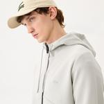 Lacoste Erkek Slim Fit Kapüşonlu Fermuarlı Gri Sweatshirt