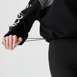 Lacoste Kadın Slim Fit Bisiklet Yaka Baskılı Siyah Sweatshirt