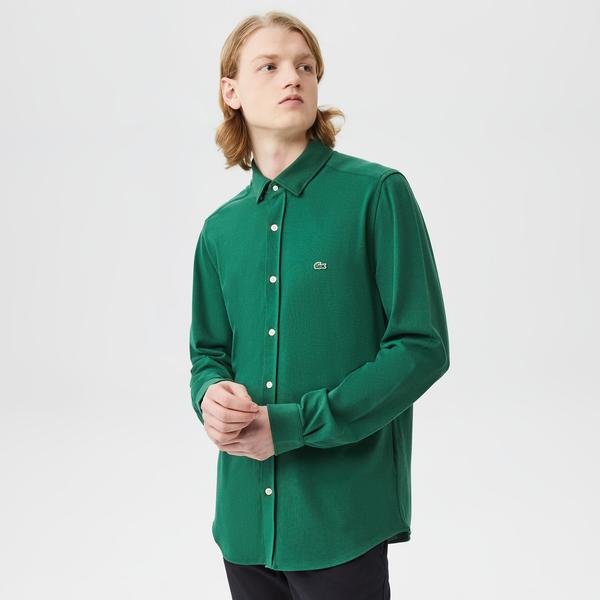 Lacoste Erkek Slim Fit Yeşil Gömlek