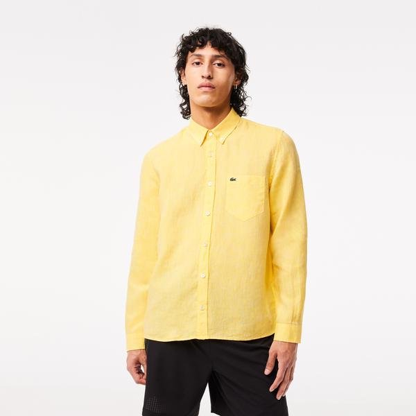 Lacoste Regular Fit Sarı Gömlek