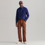 Gant Erkek Lacivert Regular Fit Düğmeli Yaka Keten Gömlek