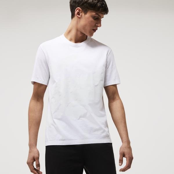 Lacoste Erkek Regular Fit Baskılı Beyaz T-Shirt