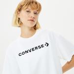 Converse Strip Wordmark Relaxed Kadın Beyaz T-Shirt