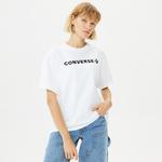 Converse Strip Wordmark Relaxed Kadın Beyaz T-Shirt