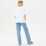 Converse Strip Wordmark Relaxed Kadın Beyaz T-Shirt