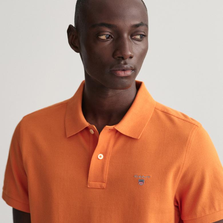 GANT Erkek Turuncu Regular Fit Polo