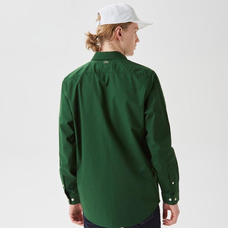Lacoste Erkek Slim Fit Düğmeli Yaka Yeşil Gömlek