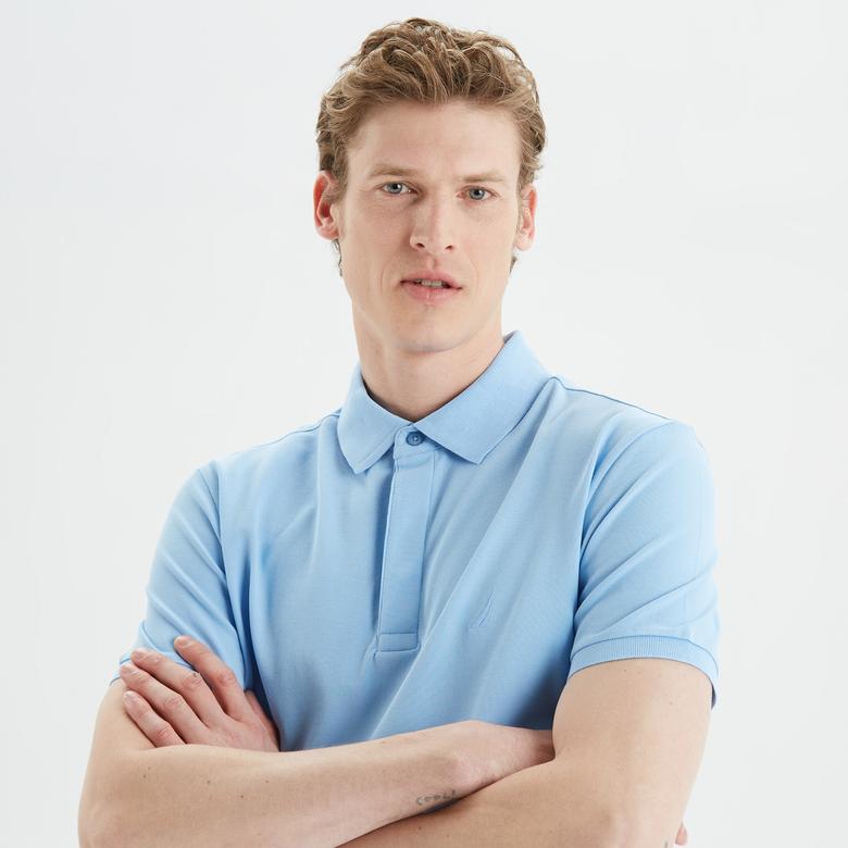 Nautica Erkek Mavi Slim Fit Kısa Kollu Polo