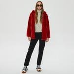 Only Onlmalou Faux Fur Coat Kadın Kırmızı Mont
