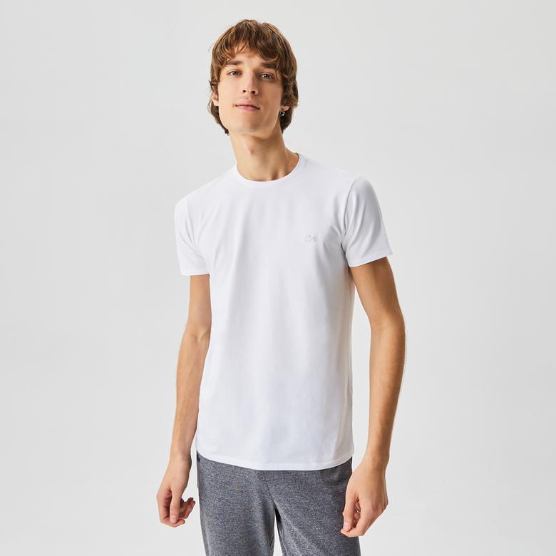 Lacoste Erkek Slim Fit Bisiklet Yaka Beyaz T-Shirt