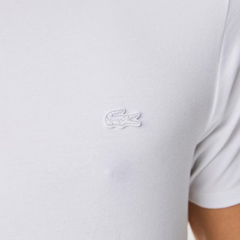 Lacoste Erkek Slim Fit Bisiklet Yaka Beyaz T-Shirt