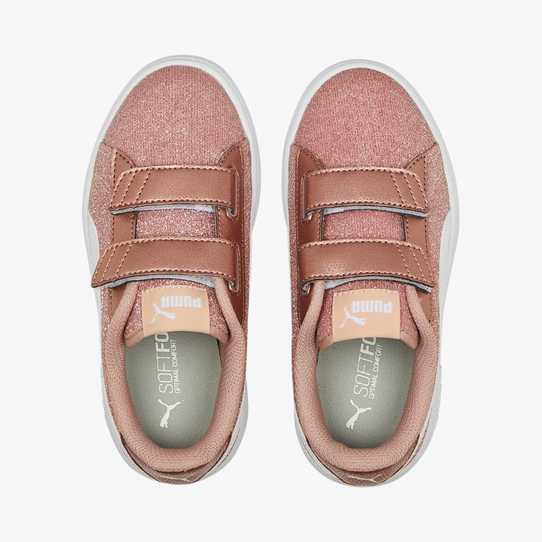 Puma Smash V2 Glitz Glam V Ps Çocuk Pembe Spor Ayakkabı