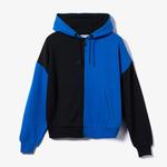 Lacoste House of SuperStep X Lacoste Kadın Mavi/Siyah Kapüşonlu Eşofman Üstü