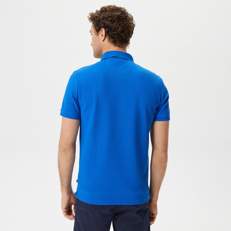 Nautica Erkek Mavi Slim Fit Kısa Kollu Polo