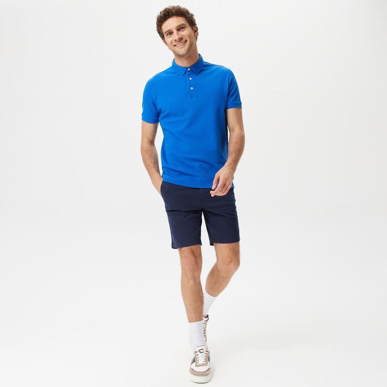 Nautica Erkek Mavi Slim Fit Kısa Kollu Polo