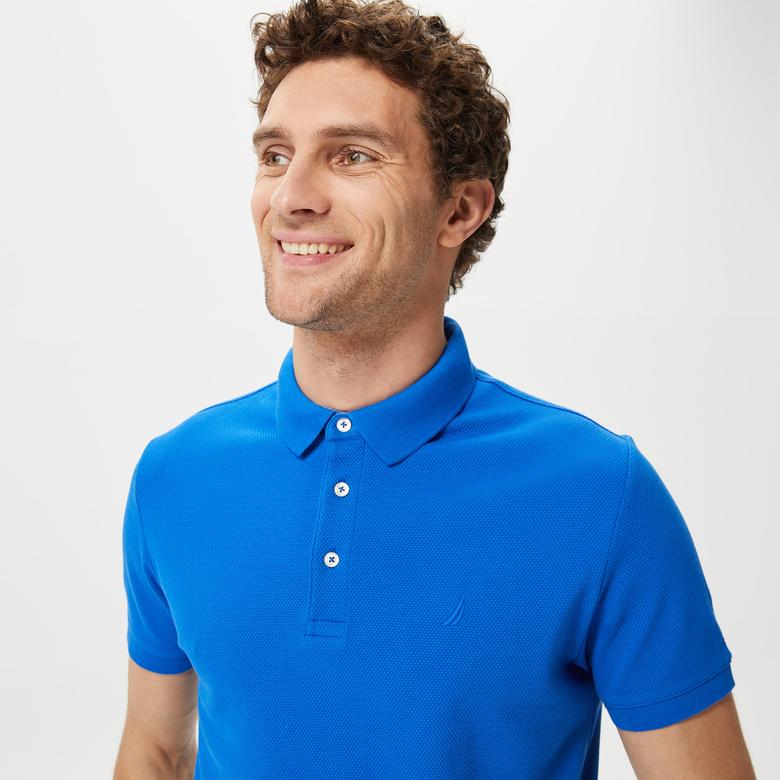 Nautica Erkek Mavi Slim Fit Kısa Kollu Polo