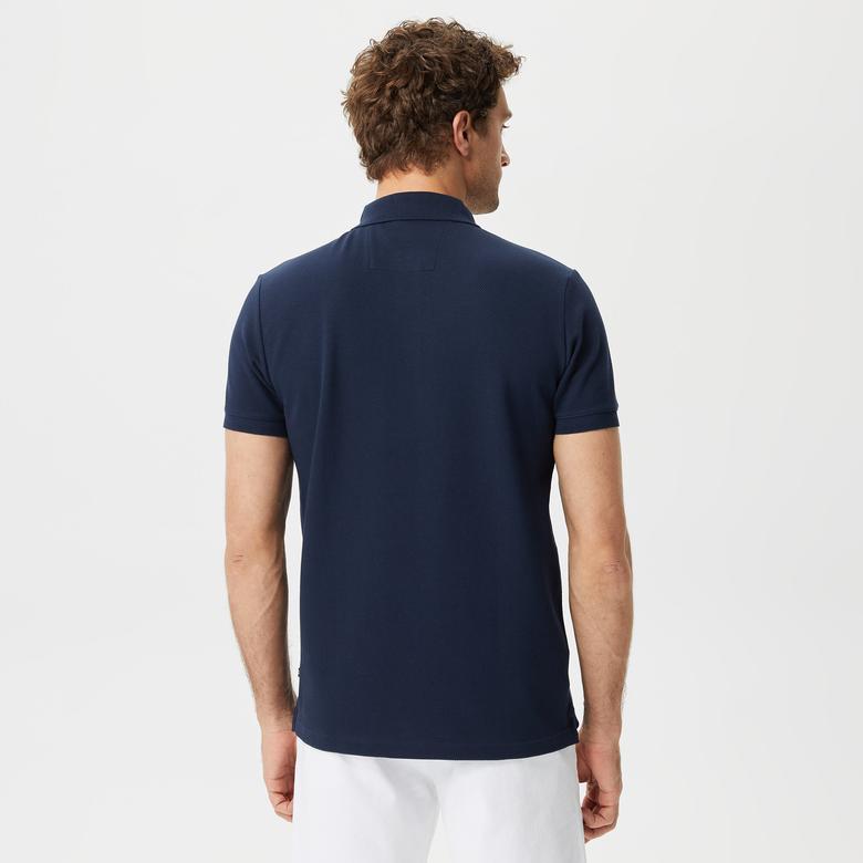 Nautica Erkek Lacivert Slim Fit Kısa Kollu Polo