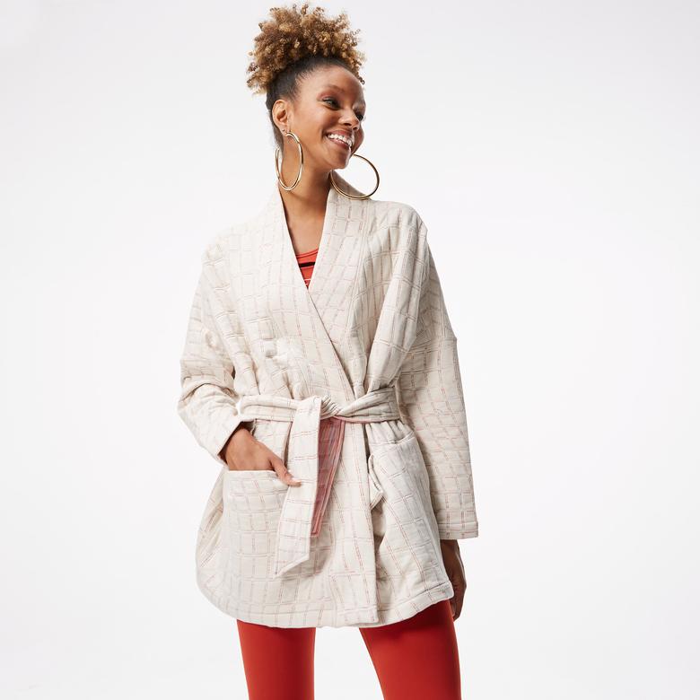 Nike Yoga Therma-FIT Luxe Cozy Fleece Top Kadın Beyaz Hırka
