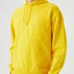Lacoste Unisex Relaxed Fit Kapüşonlu Baskılı Sarı Sweatshirt