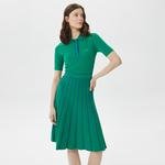 Lacoste Kadın Flare Fit Kısa Kollu Polo Yaka Yeşil Elbise