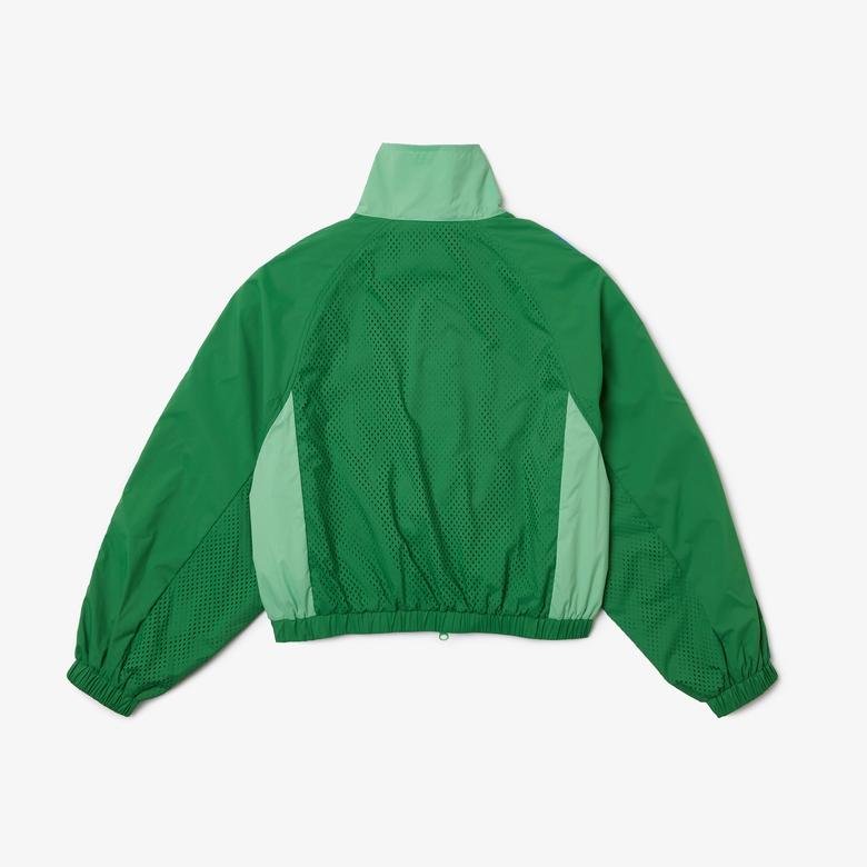 Lacoste Active Kadın Dik Yaka Renk Bloklu Yeşil Ceket