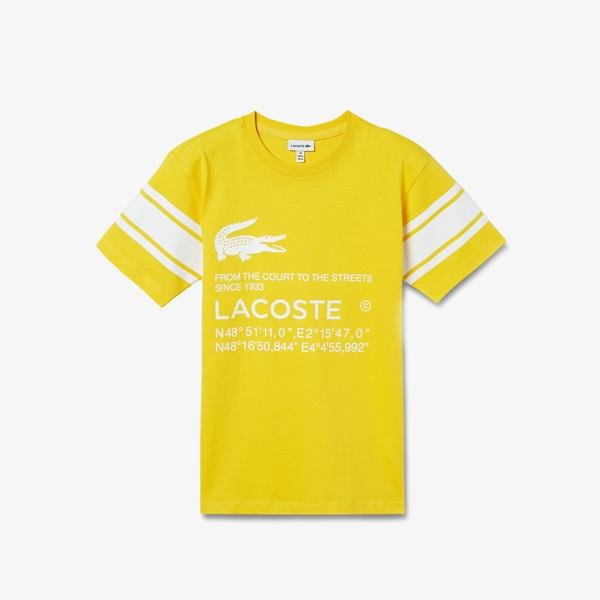 Lacoste Çocuk Baskılı Sarı T-Shirt