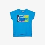 Lacoste Çocuk Baskılı Mavi T-Shirt