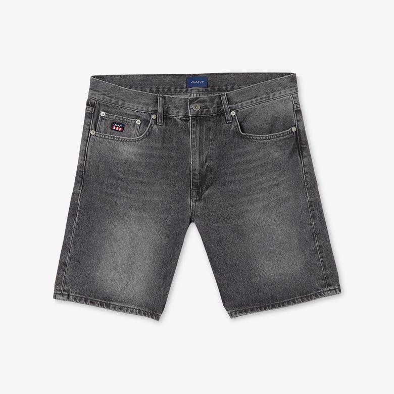 GANT Erkek Gri Slim Fit Denim Şort