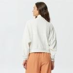 Lacoste Kadın Oversize Yarım Fermuarlı Beyaz Sweatshirt