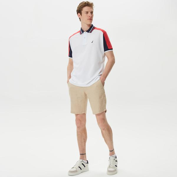 Nautica Erkek Krem Keten Bermuda