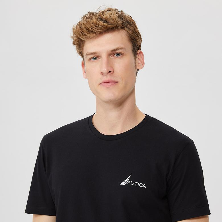 Nautica Erkek Siyah Standart Fit T-Shirt