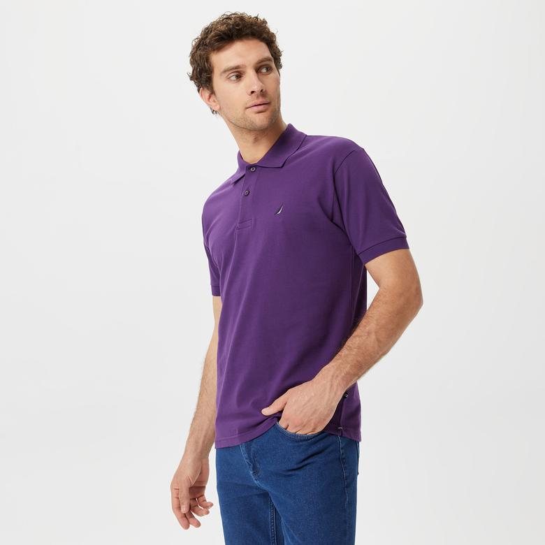 Nautica Erkek Mor Classic Fit Kısa Kollu Polo