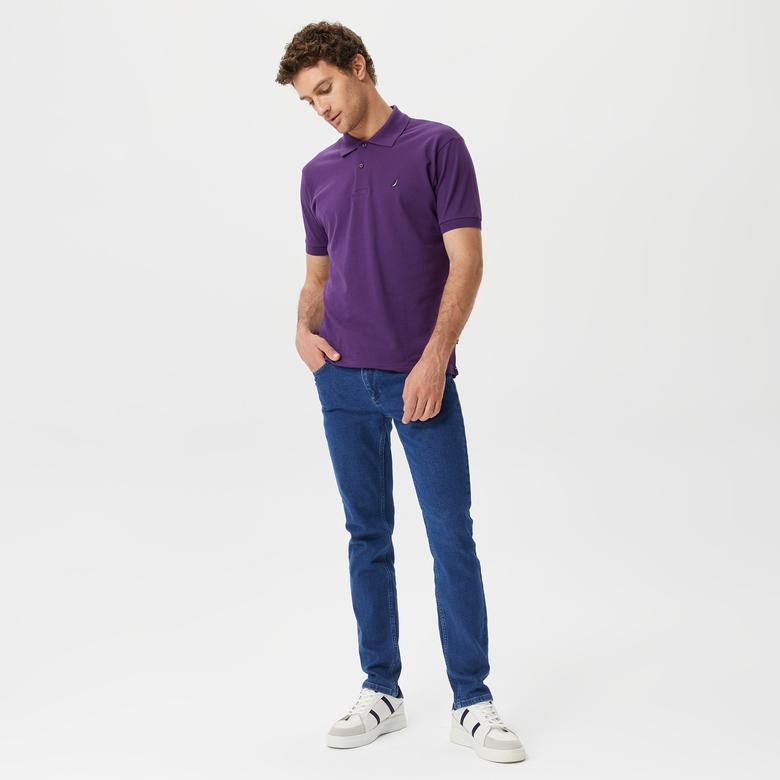 Nautica Erkek Mor Classic Fit Kısa Kollu Polo