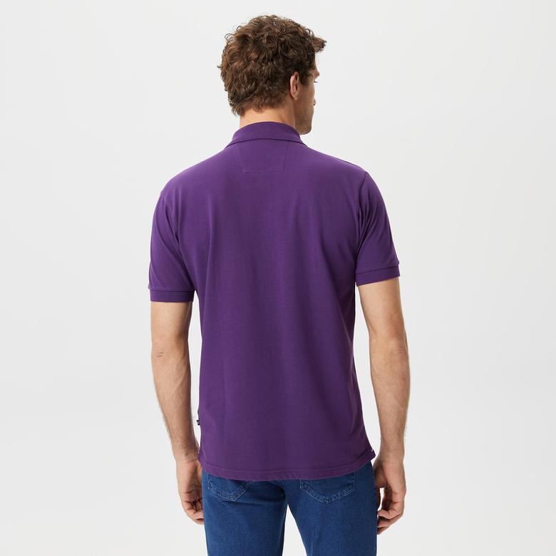 Nautica Erkek Mor Classic Fit Kısa Kollu Polo