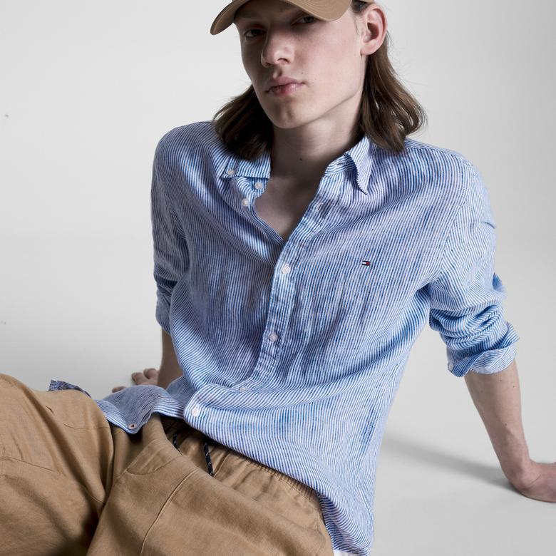Tommy Hilfiger Erkek Mavi Gömlek