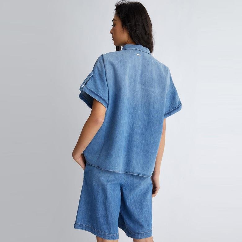 Liu Jo Kadın Mavi Bluz